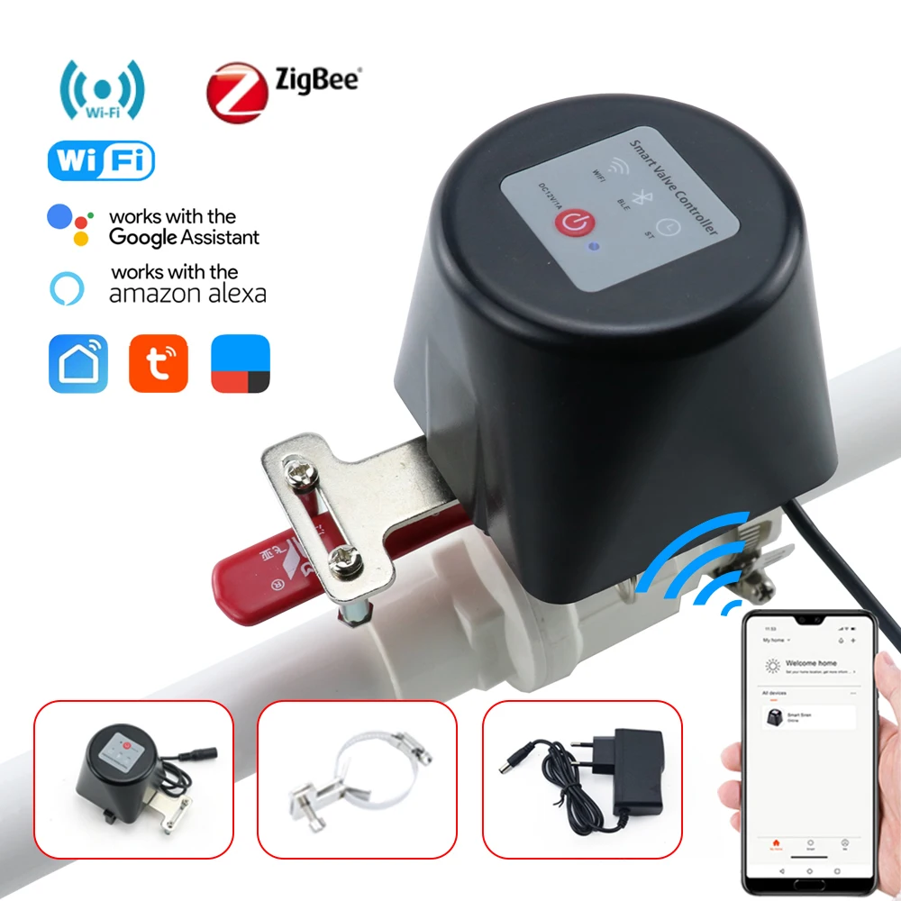 Tuya WiFi Water Valve Zigbee Gas Shutoff Controller Support Alexa Google Assistant Smart Wireless Control Smart Life App