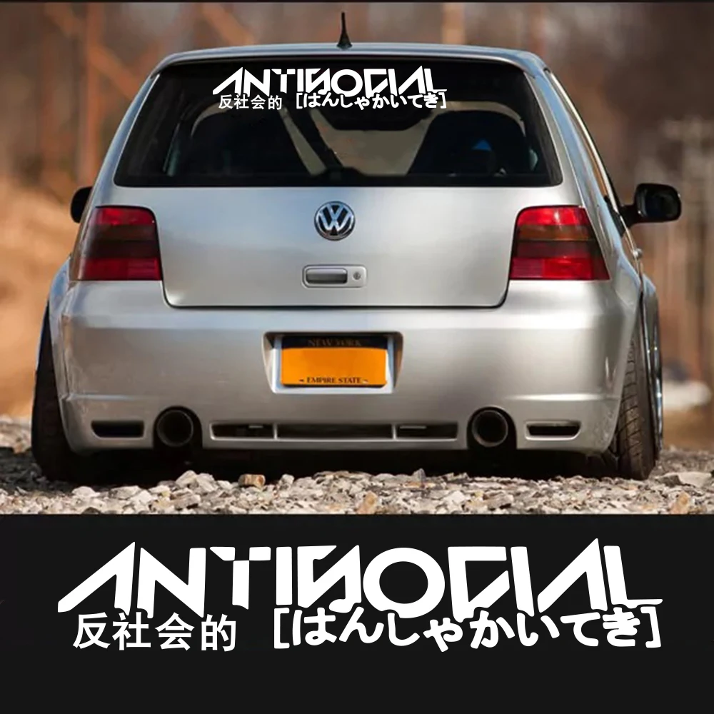 Janpanse Antisocial JDM Car Windshield Banner Decal Sticker Window Bumper Club Slap Vinyl Speedhunter