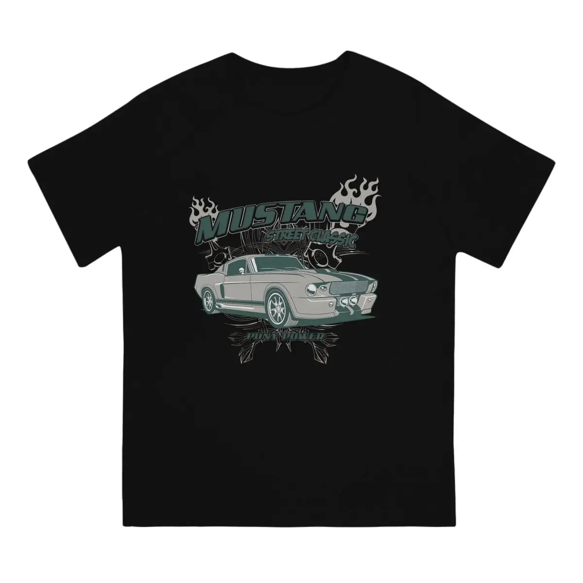 Cool Car Men T Shirts M-Mustangs Funny Tee Shirt Short Sleeve Crew Neck T-Shirt Cotton Gift Idea Clothing