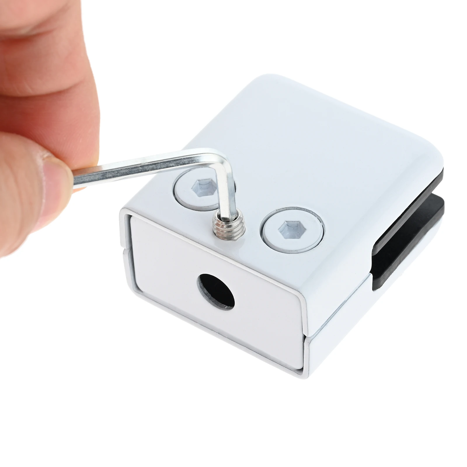 8Pcs White Glass Clamps Fit 8-10mm Thickness Glass for Parapet Stairs Handrail 304 Stainless Steel Glass Clip Bracket
