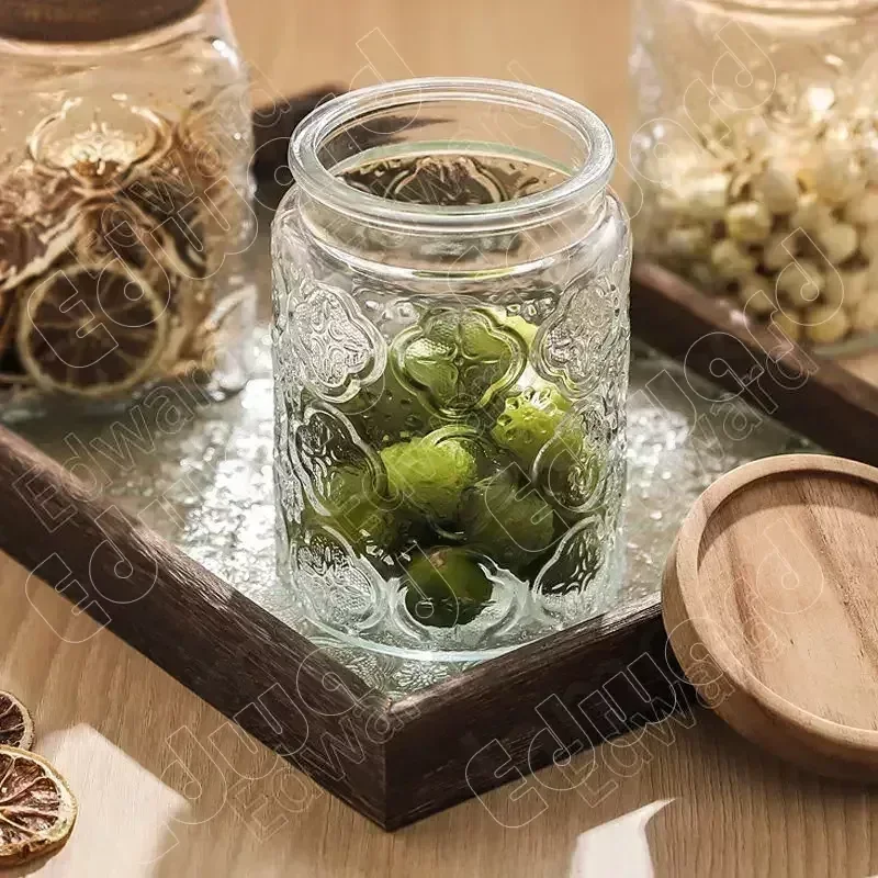 Glass Jar Nordic Style Storage Jars and Lids Container Food Storages Containers Honey Bottle Retro Design Jars Bottles Household