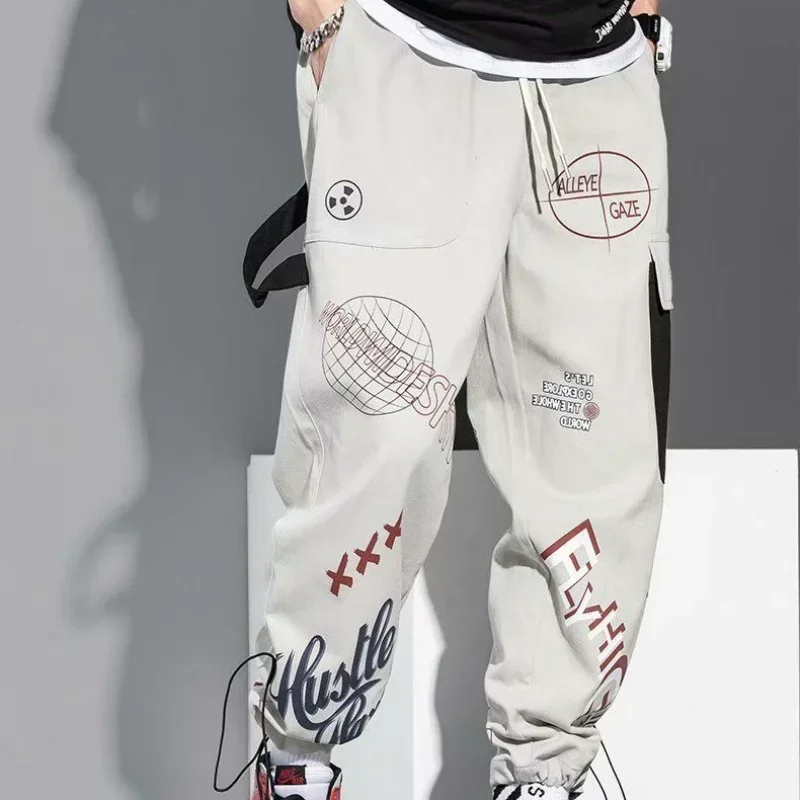 Cargo Pants for Men Hip Hop Summer Joggers Plus Size Trousers Man Graffiti Autumn Korean Style Y2k Oversize Casual High Quality