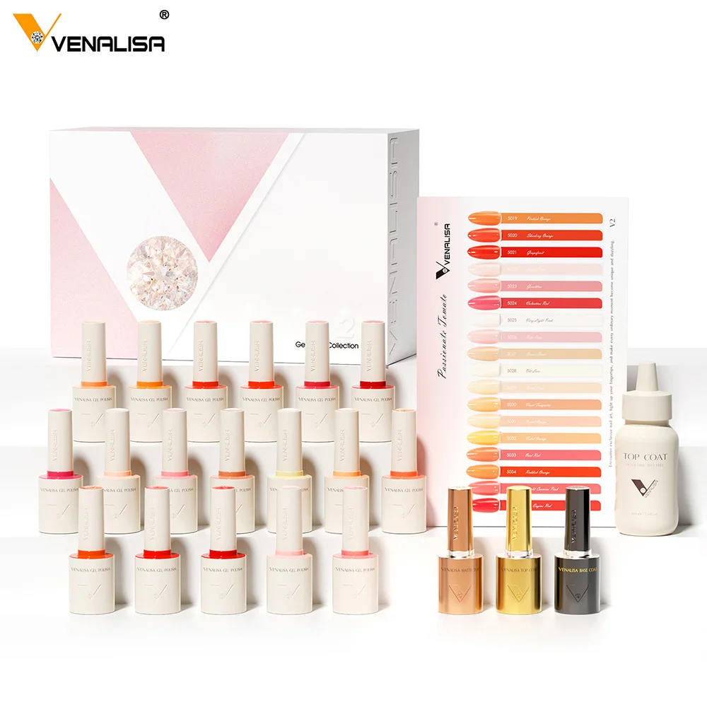 VIP5 VENALISA Gel-Nagellack-Set, Hema Free Nude Pink Glitter, wunderschöne Farbe, Nagelmaniküre, Soak Off UV-LED-Nagelgel-Lack-Set – Detail 2