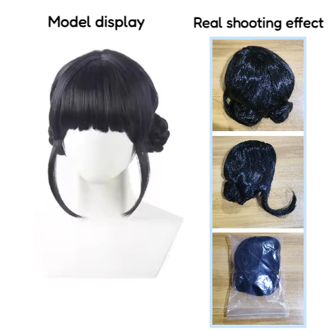 Perruque violette Rumi pour enfants - Mira Zoey Anime Devil Hunter Cosplay perruque assortie et accessoires de perruque de fête et de spectacle sur scène