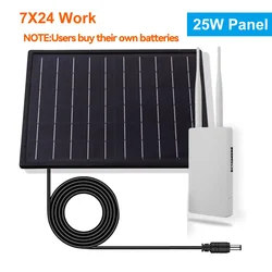 25W Solar Panel MPPT Powered 18650 Battery 4G Router WIFI Wireless Outdoor GSM Sim Card 12V1A Solar IP Camera Security System