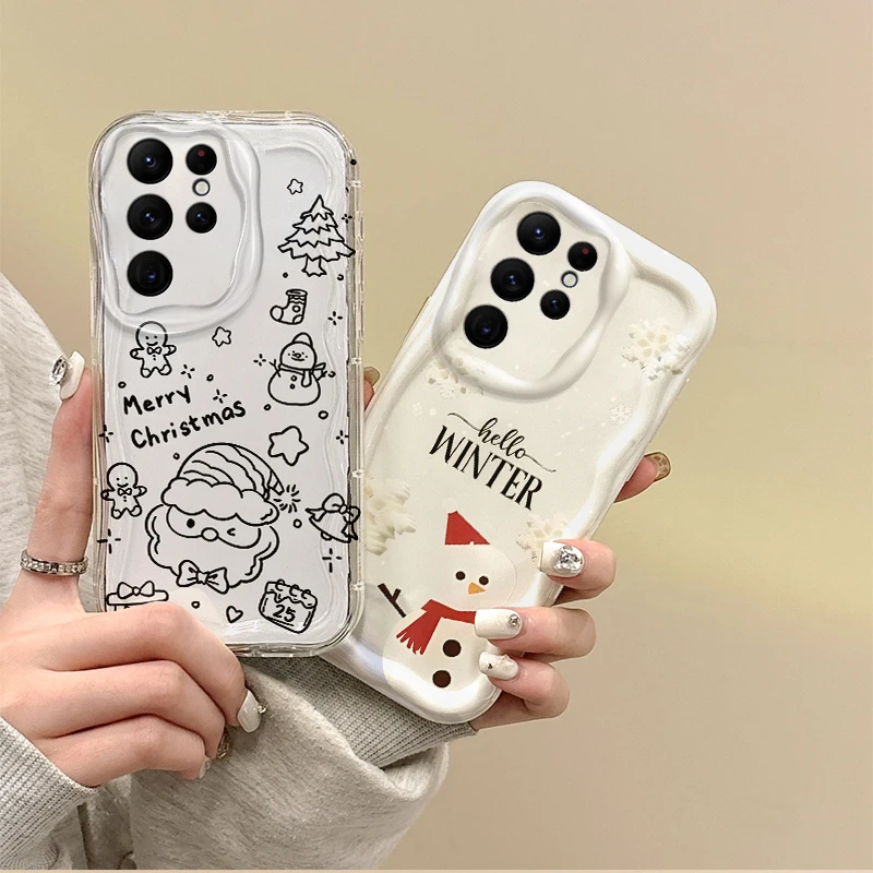 

Christmas Snowman Phone Case For Samsung Galaxy A50 A35 A34 A33 A32 A24 A23 A22 A13 A12 M55 M54 M35 M14 Silicone Dustproof Cover