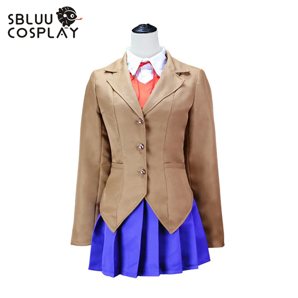 

Костюм для косплея SBluuCosplay Game Sayori Yuri Natsuki Monika, школьная форма, костюмы на Хэллоуин для женщин