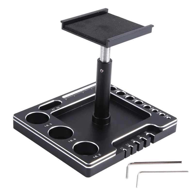 المعادن RC سيارة العمل حامل إصلاح محطة العمل منصة التجميع 360 درجة دوران ل TRX4M FMS SCX24 1/18 RC قطع غيار السيارات الأسود-TCE