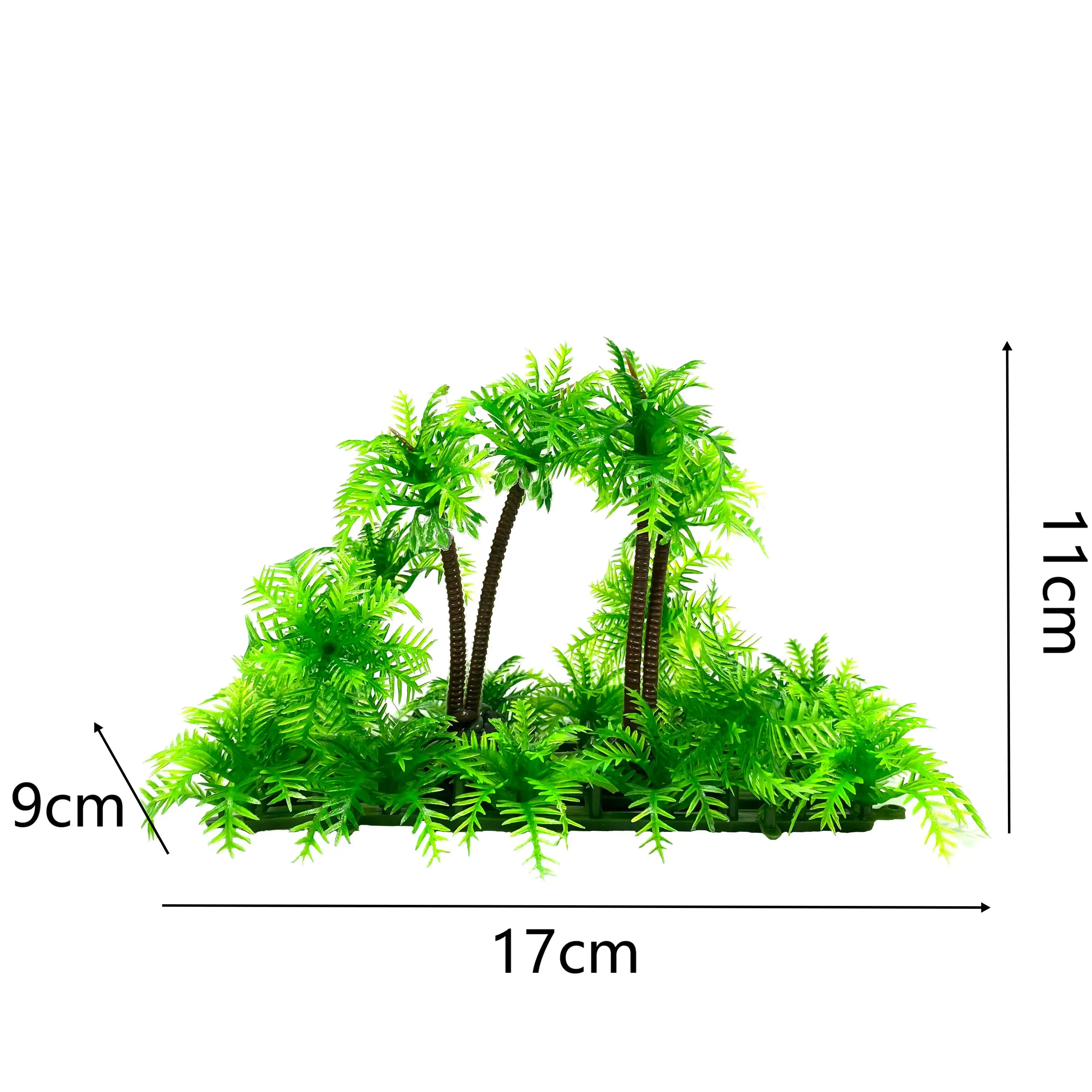 1PCS Artificial Aquatic Plants Coconut Trees Ornaments Turtles Reptiles Pets For Fish Tank Landscaping Underwater Plants 15cm