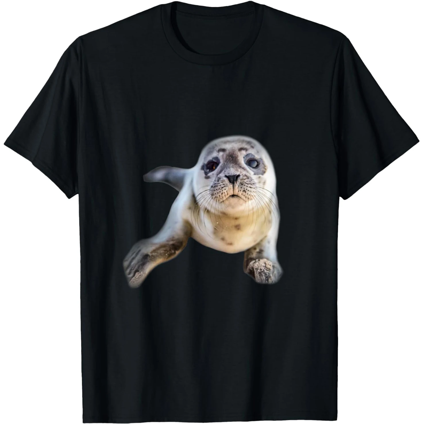 Lustiges Robben-Motiv in der Tasche, süße Baby-Robben T-Shirts für Männer und Frauen, Baumwolle, Humor-Streetwear, Kurzarm-Shirt, Unisex, lockere Kleidung – Detail 2