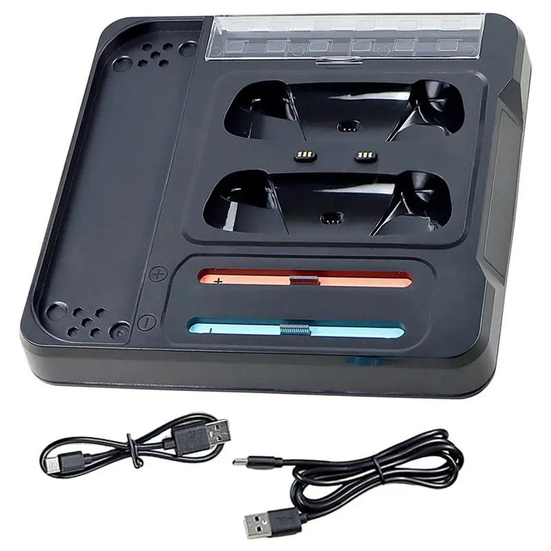 ABKQ-For Switch Pro Controller, For Switch 2 For Joy-Con Controllers And Multi-Function Charging Dock With RGB Lighting