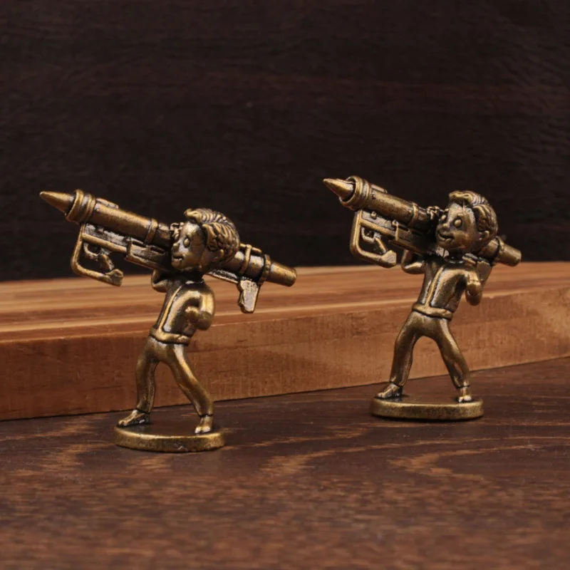 النحاس الرجعية قذيفة الصبي الشكل ديكور المنزل حلية نموذج الصينية زخرفة ديكور المنزل