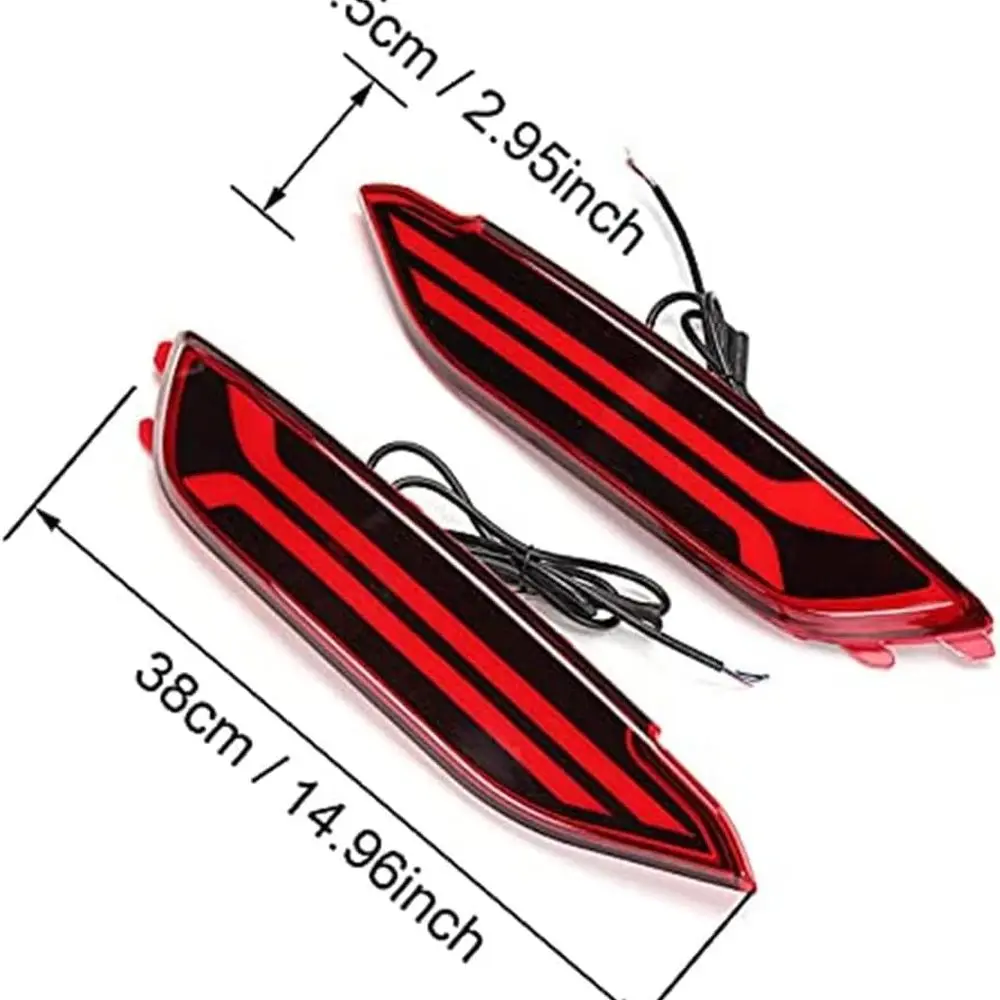 2015-2017 أضواء عاكسة للمصد الخلفي LED من Hyundai Tucson مع القيادة والفرامل وإشارات الانعطاف وإضاءة الضباب والعدسة الحمراء #4