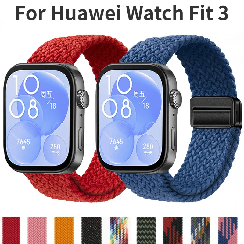 

Ремешок с магнитной пряжкой для Huawei Watch Fit 4/3, нейлоновый браслет Correa для Huawei Watch Fit 4 pro, браслет с металлическим интерфейсом