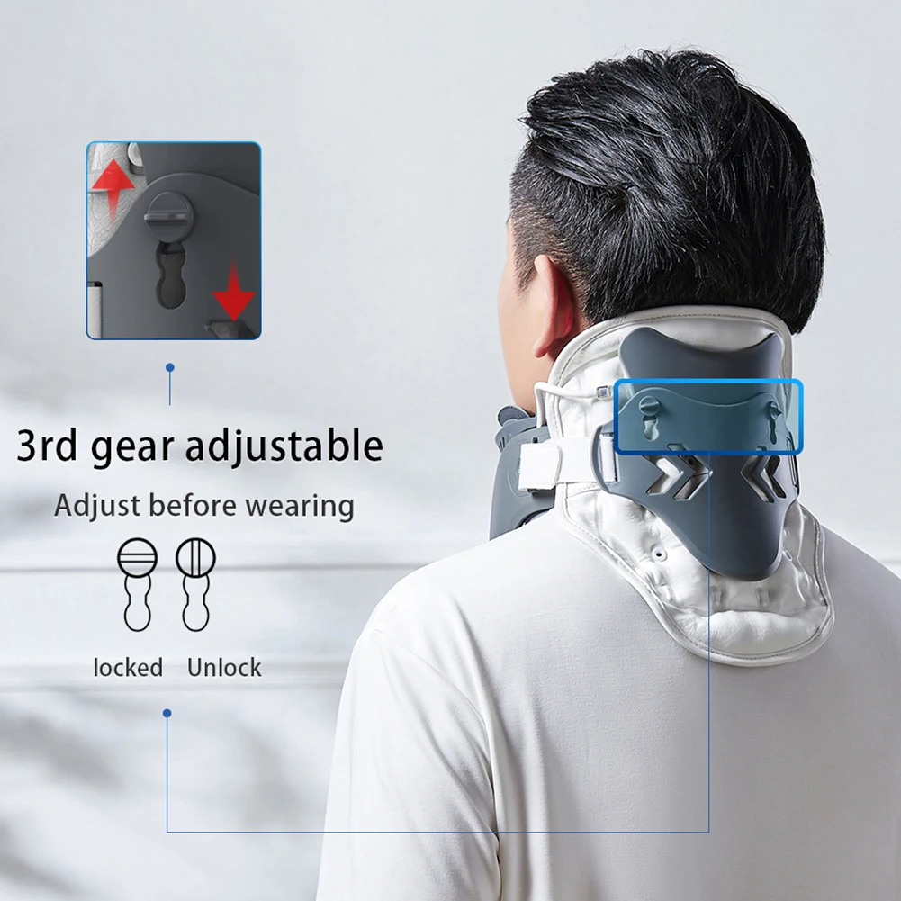 Cervical Neck Traction Device Adjustable with Airbag Support Gifts for Men/Women/Dad/Mom/Him/Her for Cervical Spine Alignment