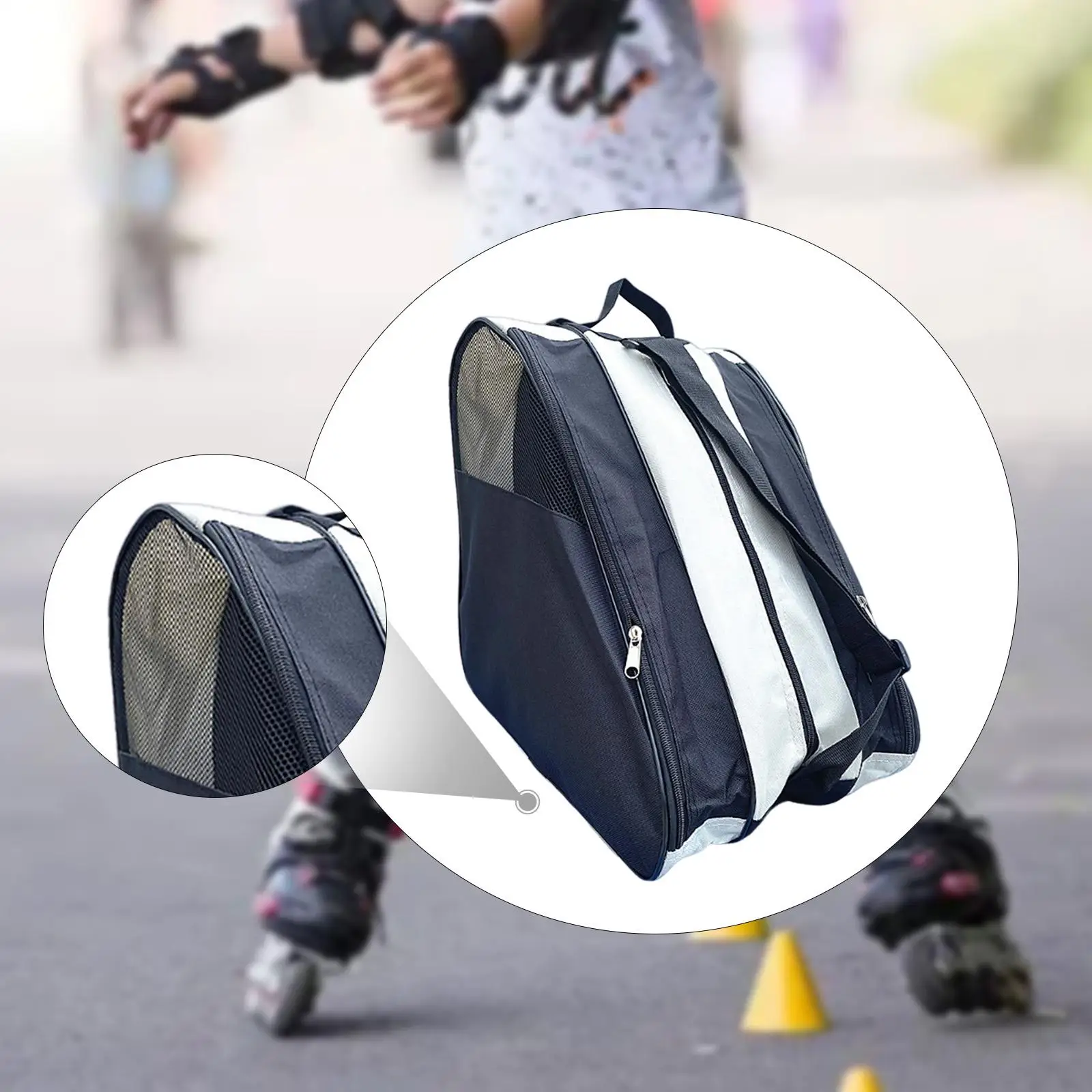 Borsa per pattini a rotelle Elegante accessorio per organizer Borsa da sci Scarpe da pattinaggio Borsa da trasporto Porta pattini da ghiaccio per donne Uomini Bambini