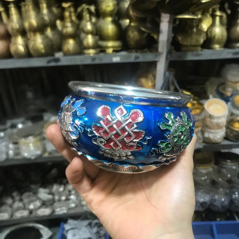 Antique Bronze Ware: Kangxi Era Cloisonné Eight Treasures Incense Burner