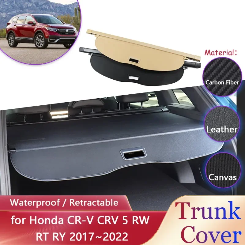 Car Trunk Curtain for Honda CR-V CRV 5 RW RT RY 2017~2022 Waterproof Retractable Luggage Cargo Pad Partition Covers Accessories