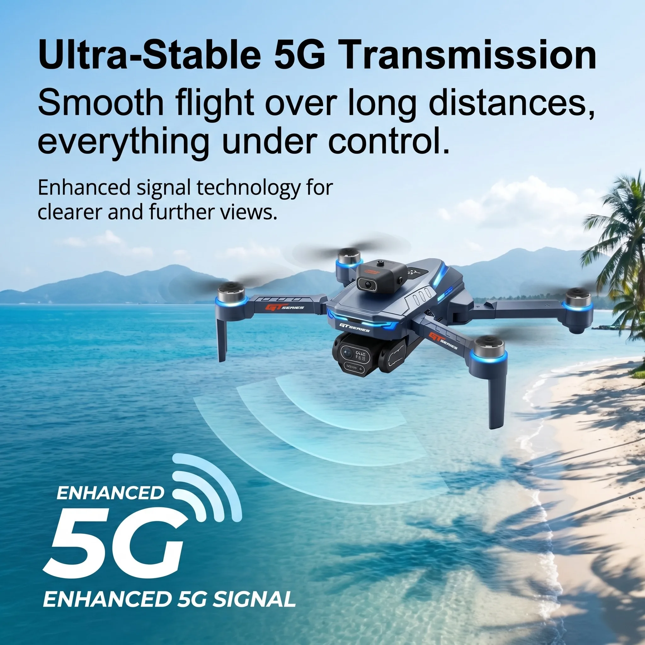 New Drone GT8 8K Professional HD 360° Dual Cameras 5G WIFI Brushless Motors Obstacle Avoidance Foldable Quadcopter Toys