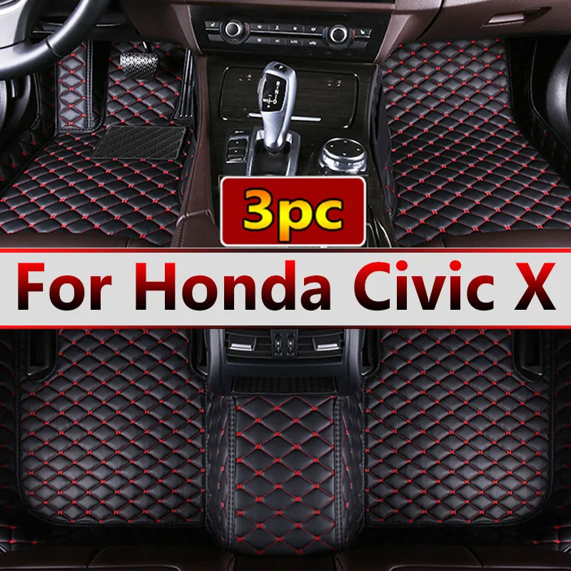 

Автомобильные коврики для Honda Civic X 10 FC FK 2016 ~ 2021 Коврики Кожаные напольные коврики Ковры Детали интерьера Водонепроницаемая накладка Автомобильные аксессуары