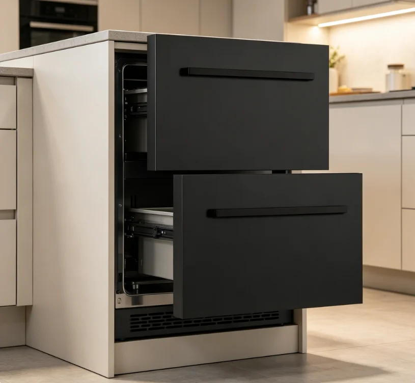 Dual Zone Drawer Refrigerator  Built in Freezer Dual  for Household Cafe Bar Drink Ice Cream StorageNE-359-P