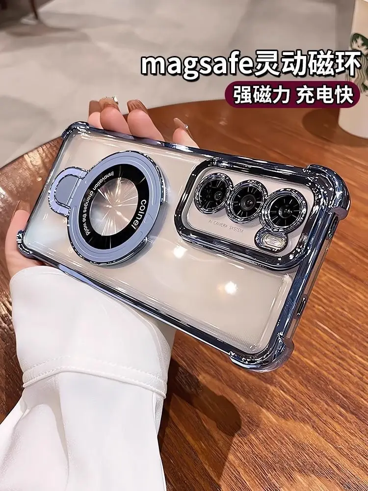 ل انفينيكس الساخن 60 60i 50 برو زائد المضادة للصدمات بلينغ حلقة حامل غطاء واقٍ مزخرف لهاتف آيفون شفاف بولي يوريثان لينة مع حامل #5