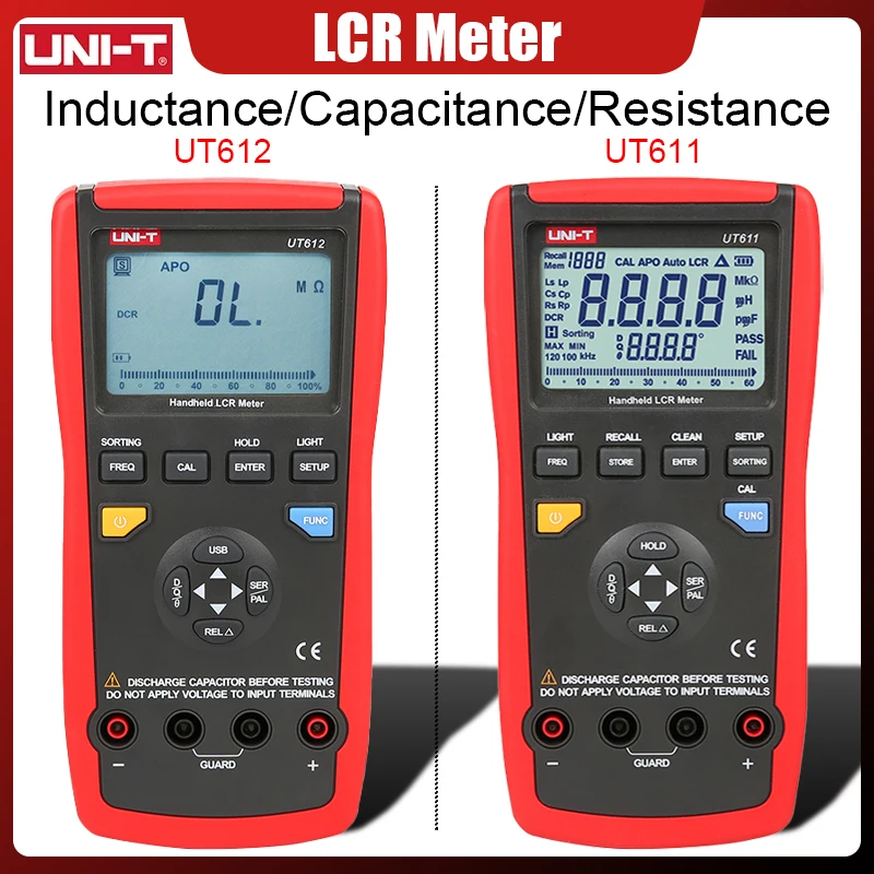 UNI-T UT611 UT612 LCR Digital Bridge Capacitance Meter Multimeter Resistance and Inductance Instrument Frequency Test LCD