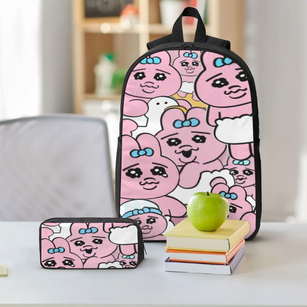 3 pezzi Opanchus Cute Usagis Bunny borse da scuola Set per bambini Scatole per matite Set di zaini con scatola per il pranzo Zaino per studenti delle scuole