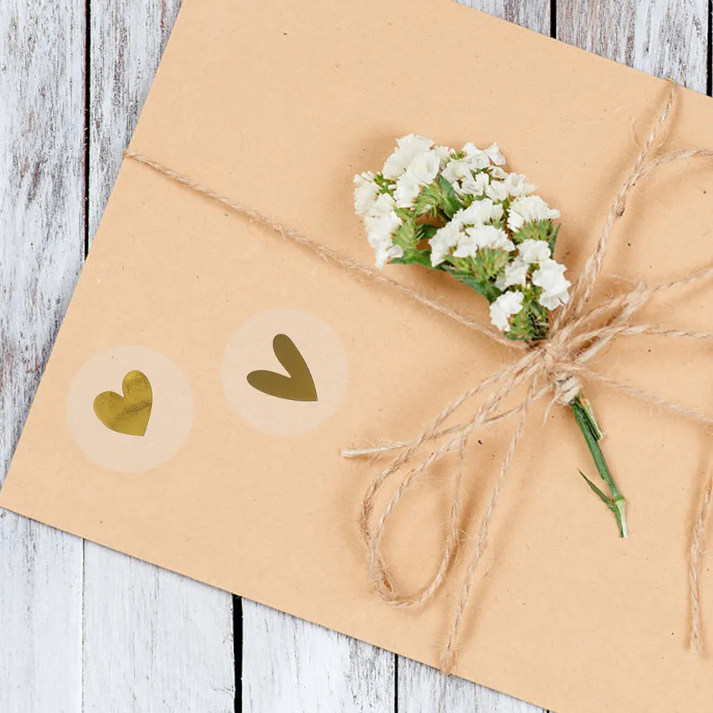 

3 Rolls Heart Seal Sticker Premium Self Adhesive Decorative Label Sticker for Envelopes Gift Packaging Wedding Baking Sealing