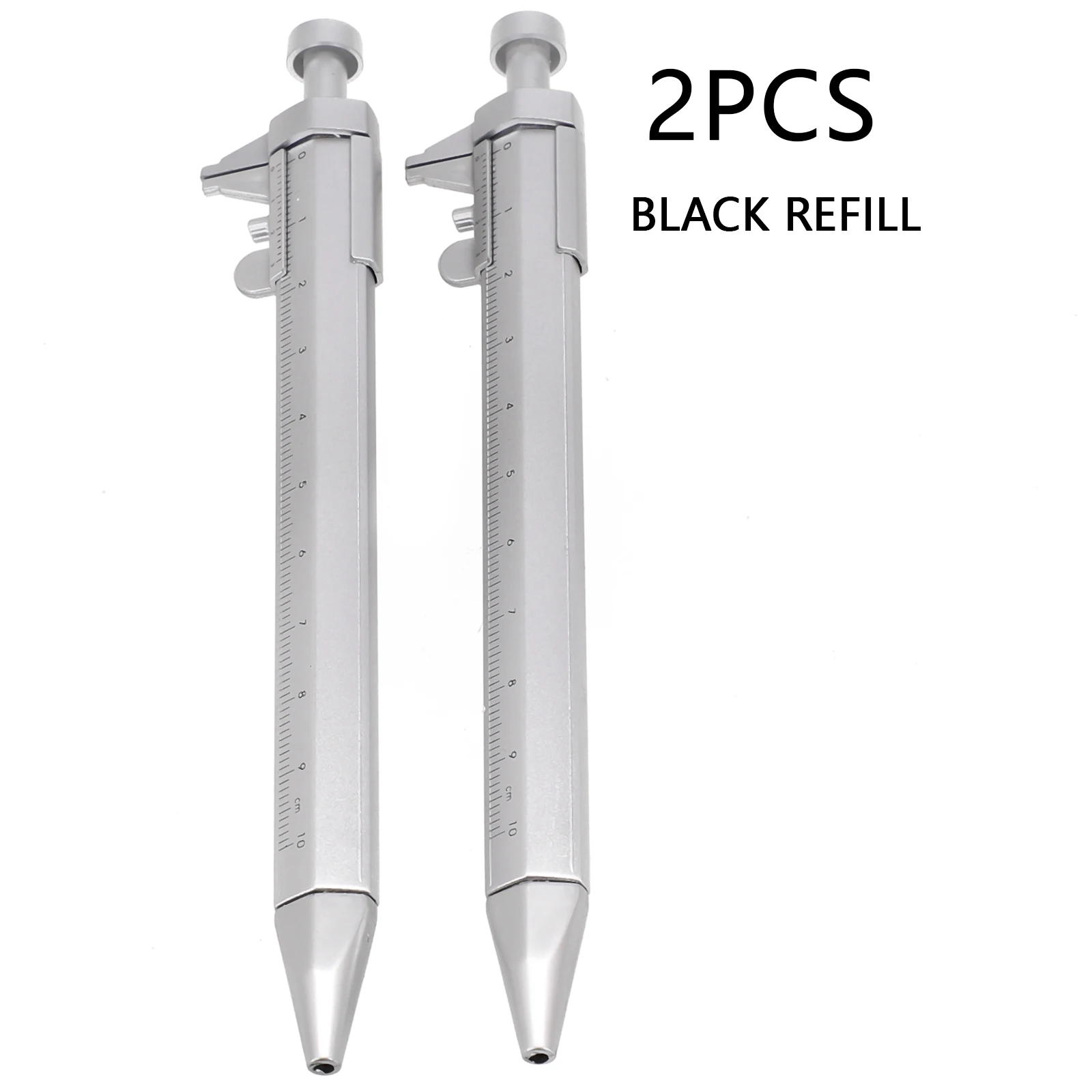 2 In 1 Vernier Caliper Pen Multifunction 0.5mm Gel Ink Pen Roller Ball Ballpoint Pens Measuring Writing For Indoor Outdoor Tools