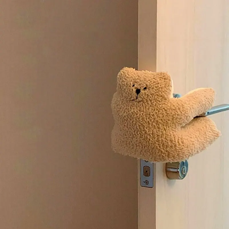 Cartoon White Rabbit Brown Bear Plush Doll Door Stop Children's Room Anti Pinch Hand Door Card Creative Protective Door Stop