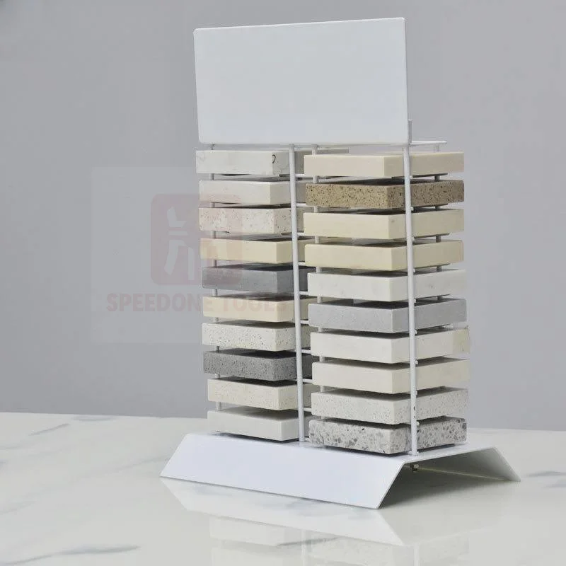 Advertising Modern Countertop Mosaic Tile Sample Display Rack Stainless Steel Shelf Easy Assembly Environmentally Friendly