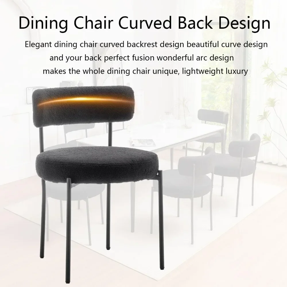 Dining Szék állítsa bel 6, Futam upholstered dining Szék vel Sztrájktörő Fém legs, Koszerű dining szoba Szék