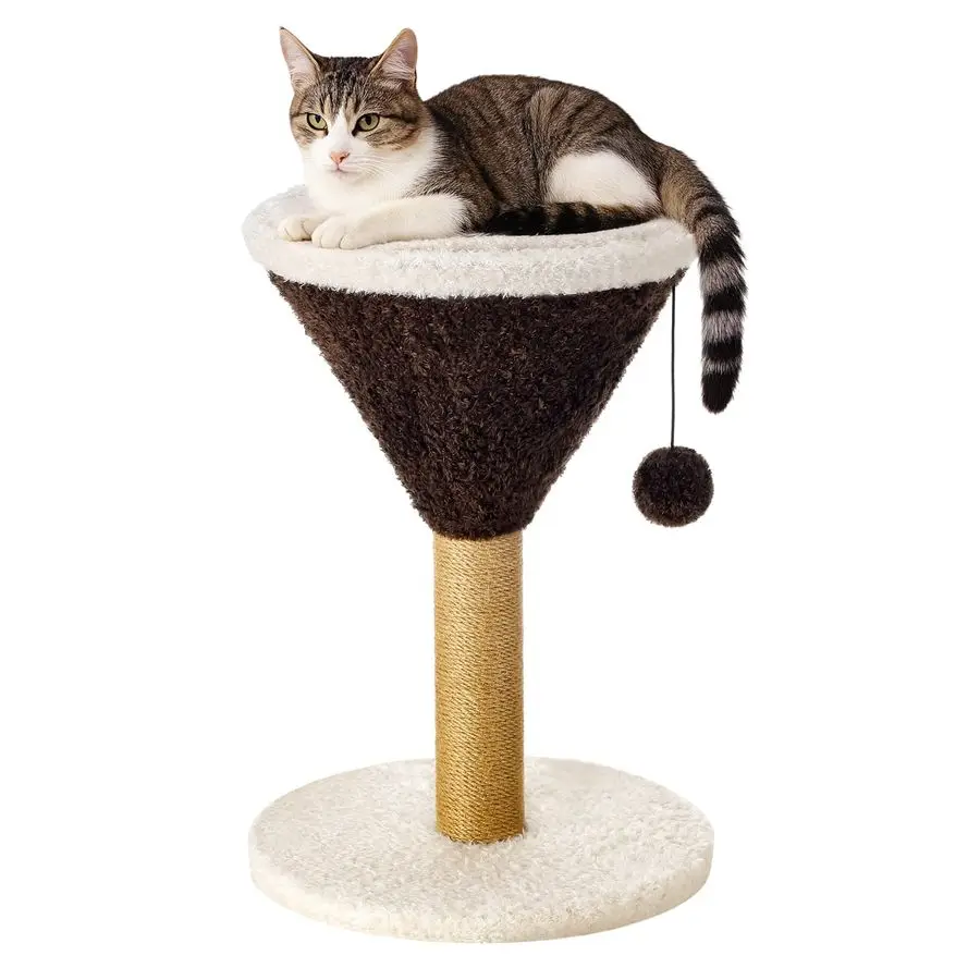 

Когтеточка для кошек Espresso Martini, 19,7 дюйма, с подвесным шариком, для домашних кошек и котят