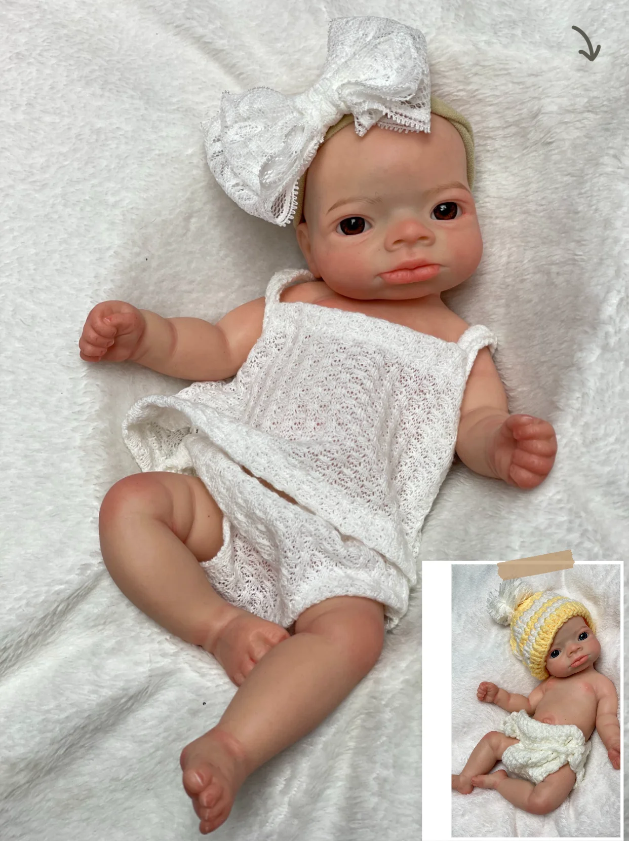 

1Pc 11 Inch Lanny Handmade Bebe Reborn Girl Full Body Soft Touch Silicone Handmade 3D Painted Reborn Doll
