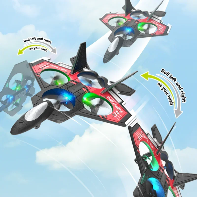 S98 RC โฟม Stunt เครื่องบินของเล่น LED Light รีโมทคอนโทรลความสูงคงที่สี่แกน COMBAT Drone Anti Collision Fighter ของเล่นเด็กเด็ก