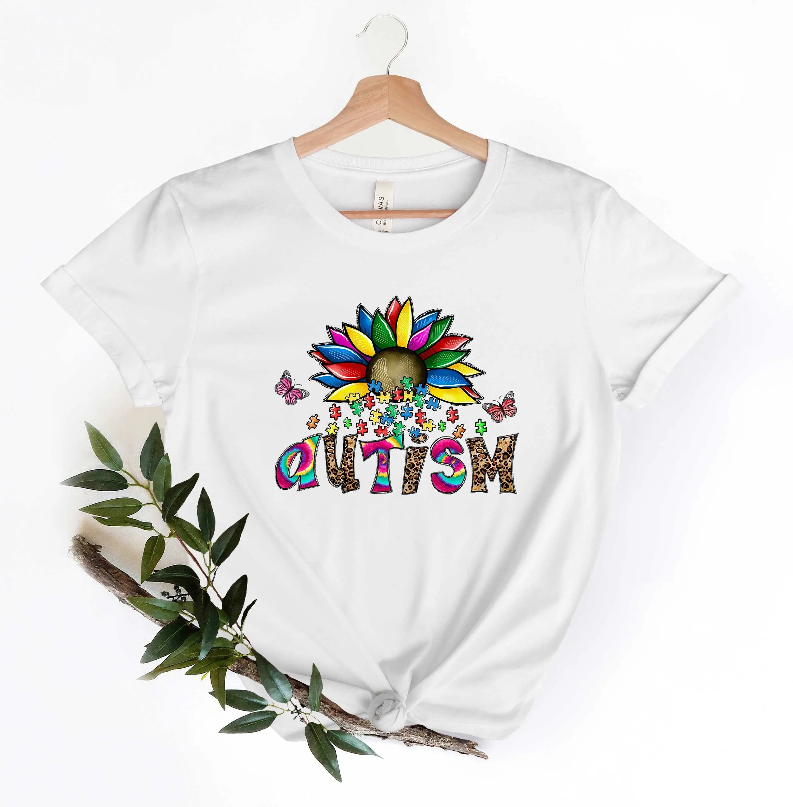 Autism Flower Puzzle T Shirt Awareness Piece Month Teacher Mom