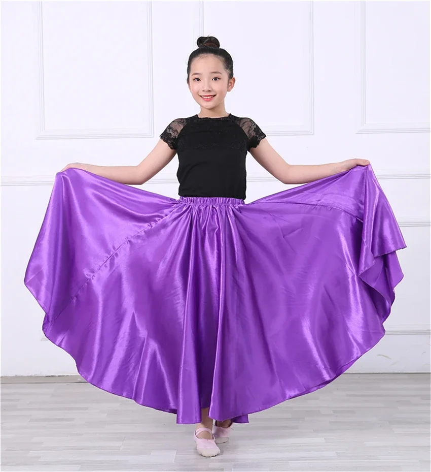 New Girls Flamenco Skirt Spanish Dance Dress Practice Competition Stage Chorus Performance Costuems for Kids Flamengo Skirts