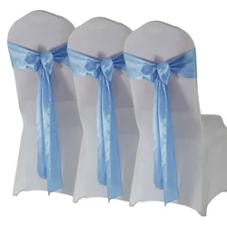 (10/50pcs) Satin Chair Sashes Universal Chair Bows Ribbon For Wedding Banquet Venue Hotel Party Dining Sateen Chair Decoration