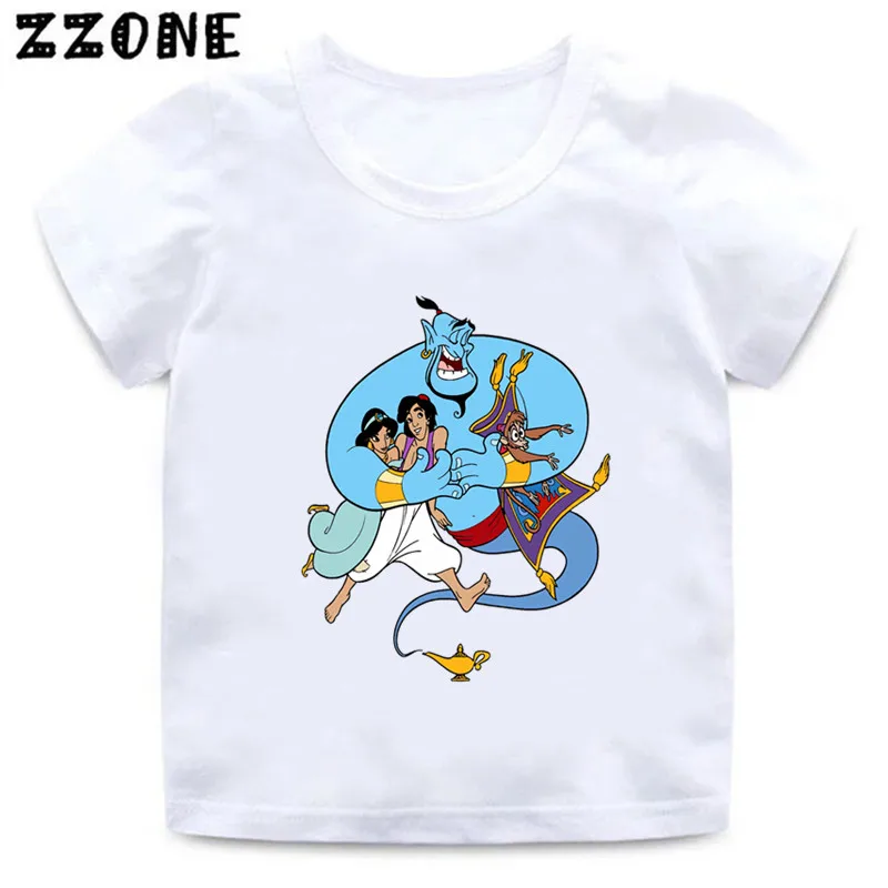 Hot Sale Aladdin Jasmine Princess Print Cartoon Kids T-Shirts Funny Girls Clothes Baby Boys T shirt Summer Children Tops,ooo5845