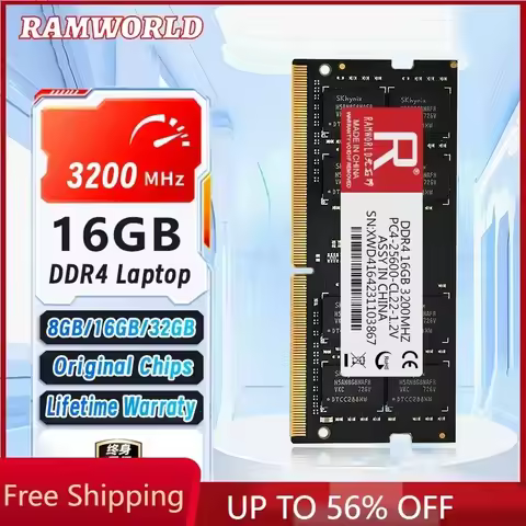 RAMWORLD DDR4 16GB 3200MHz 8GB 4GB Notebook Memoria Ram PC4 1.2V 25600 SODIMM Laptop Memory