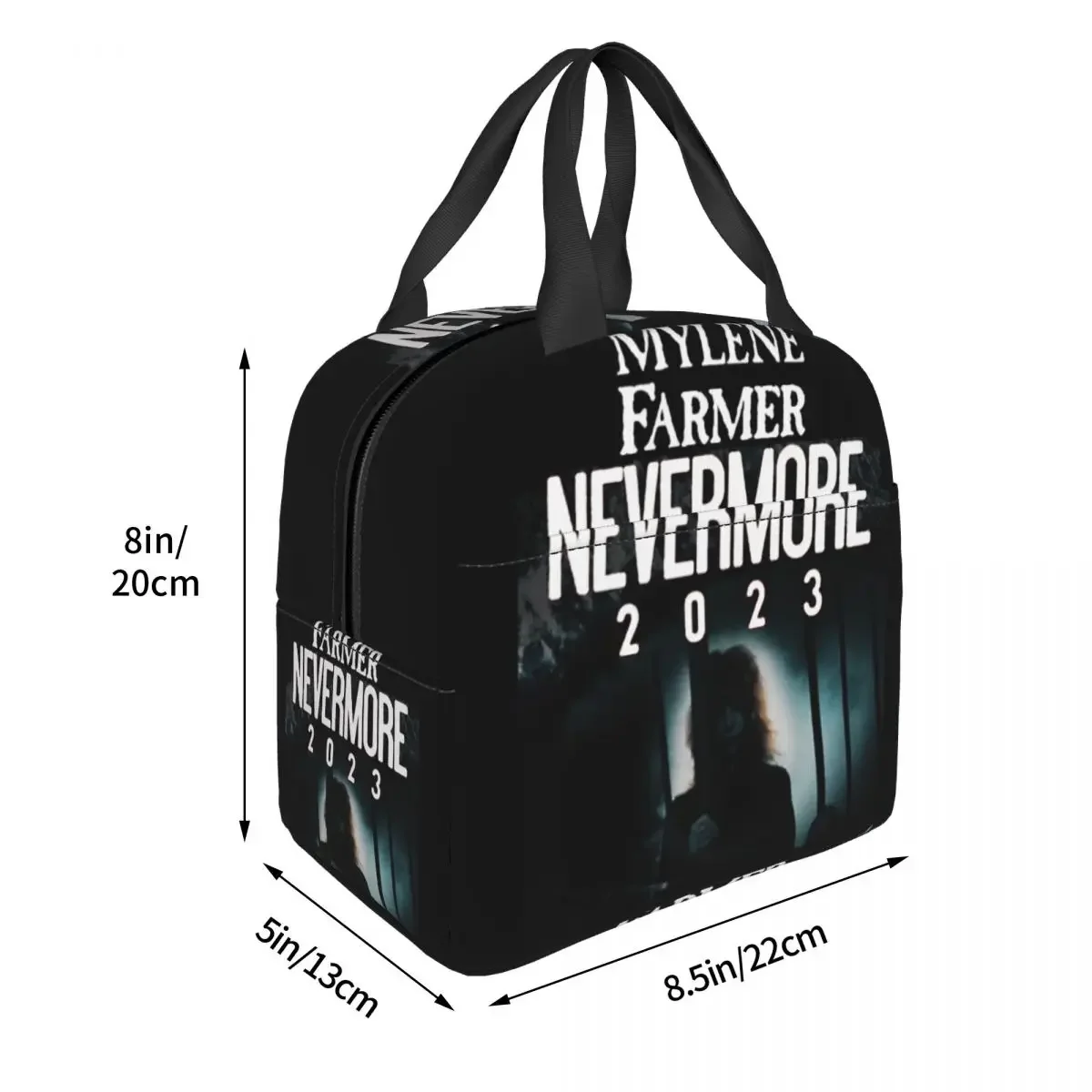 MYLENE FARMER NEVERMORE Lunch Bag Unisex Portable Cooler Thermal Insulated Lunch Box Picnic Storage Food Bento Box