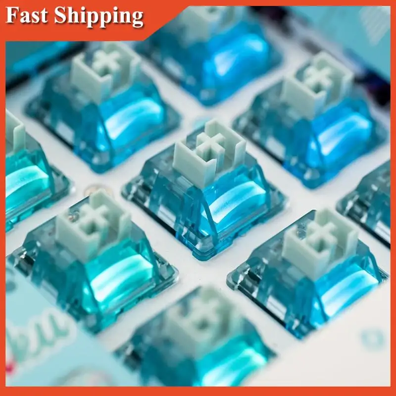 45 قطعة مفتاح سماوي كريمي فعال 5 دبابيس عمود قطعة صوتي 50 ± 7Gf متوافق مع لوحة المفاتيح الميكانيكية MX لألعاب الكمبيوتر