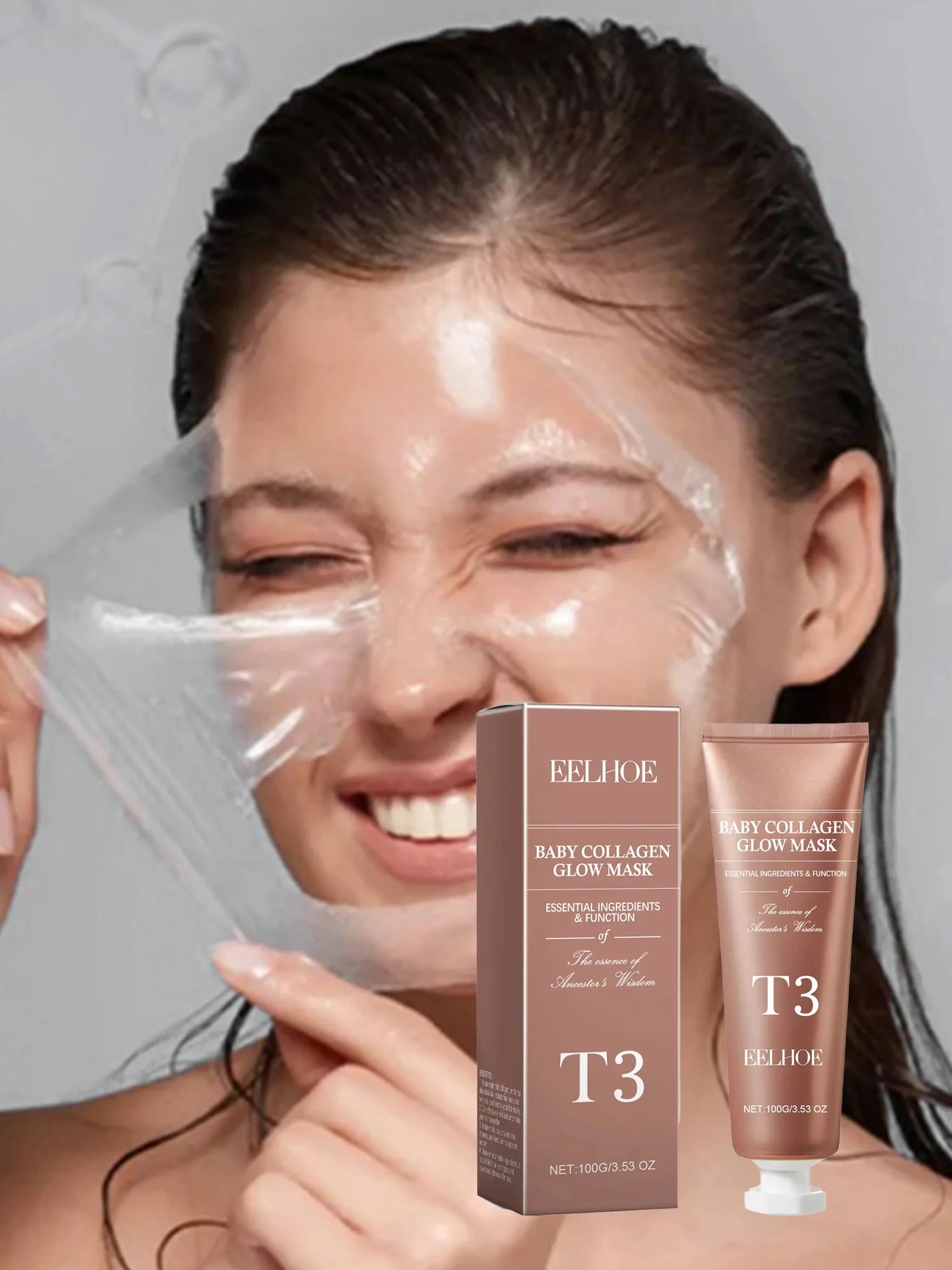 

Hyaluronic Acid Peel Off Mask Deep Moisturizing Wrinkle Smoothing Clay Mask Dull Skin Revival Face Masks Skincare