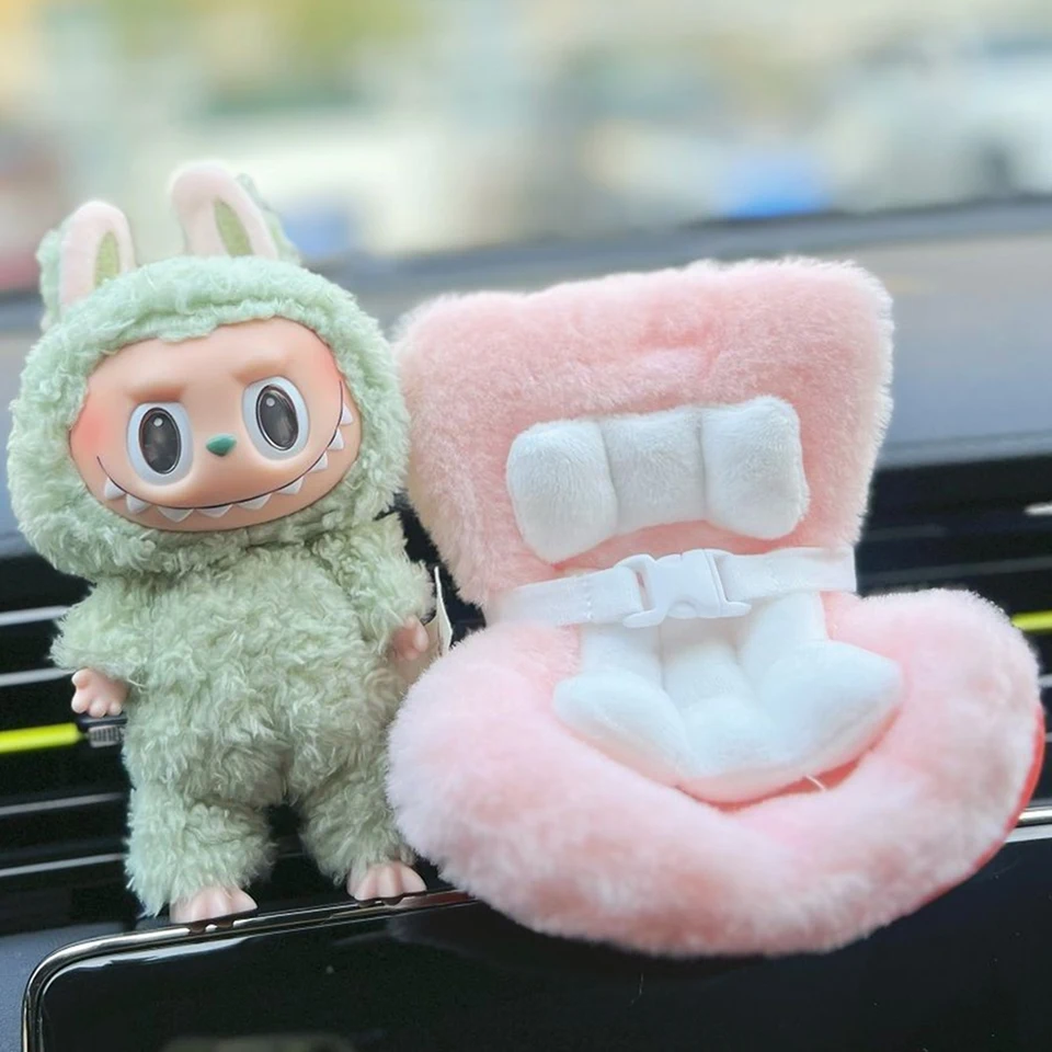 Car Doll Safety Seat for OB11 Labubu Cartoon Chair Model for