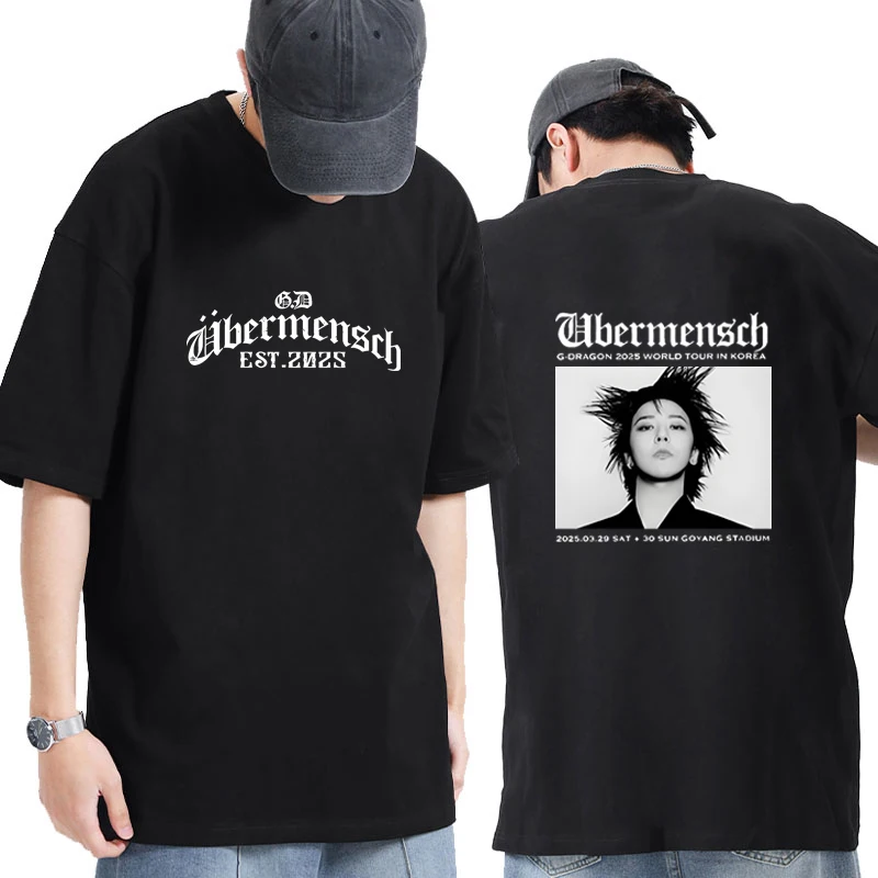 

Gdragon-Ubermensch World Tour 2025 Graphics printed short sleeve T-shirts Man Women Harajuku Fashion T shirt Summer Casual Tops