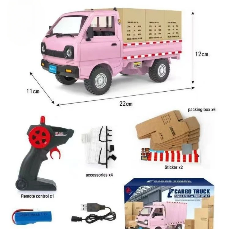 RC Car Simulação Drift Climbing Truck, Luz LED, Na estrada, 130 Motor Escovado, Brinquedos Presentes para Crianças, CXD, D12mini, 1:16, 2WD