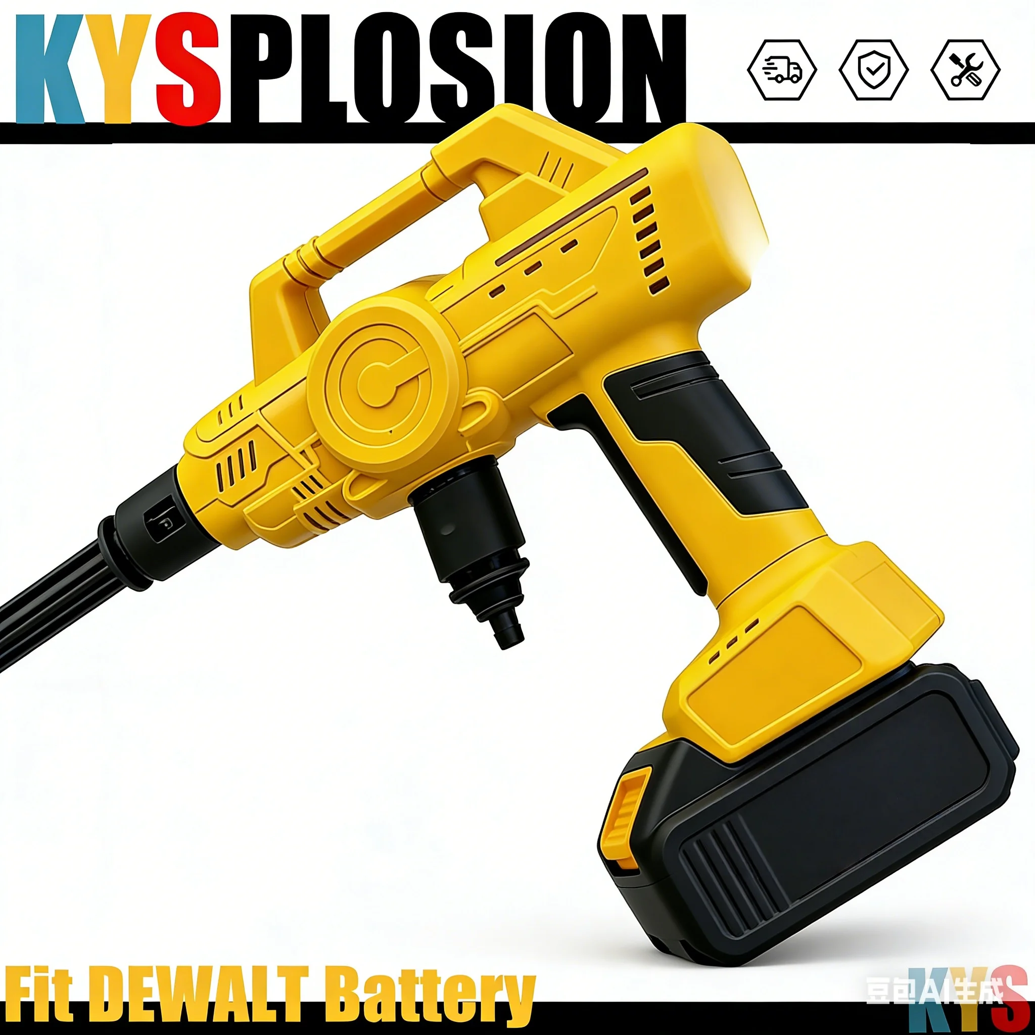 

Портативная беспроводная мойка высокого давления, ручная мойка с насадкой 6-в-1, пенопластовая мойка автомобиля и сада для батареи DeWalt 20 В