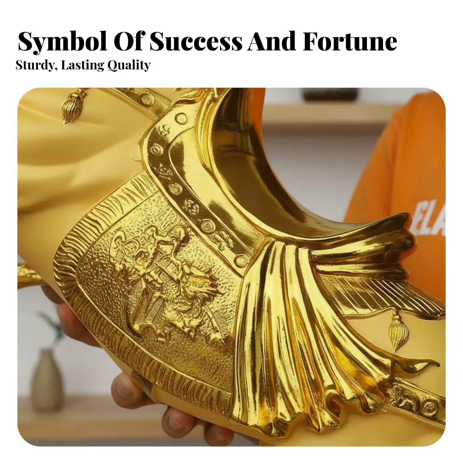 Sculpture de cheval Feng Shui, finition dorée, décoration de cheval porte-bonheur, décoration de maison, cadeau significatif, décoration de bureau, finement travaillée