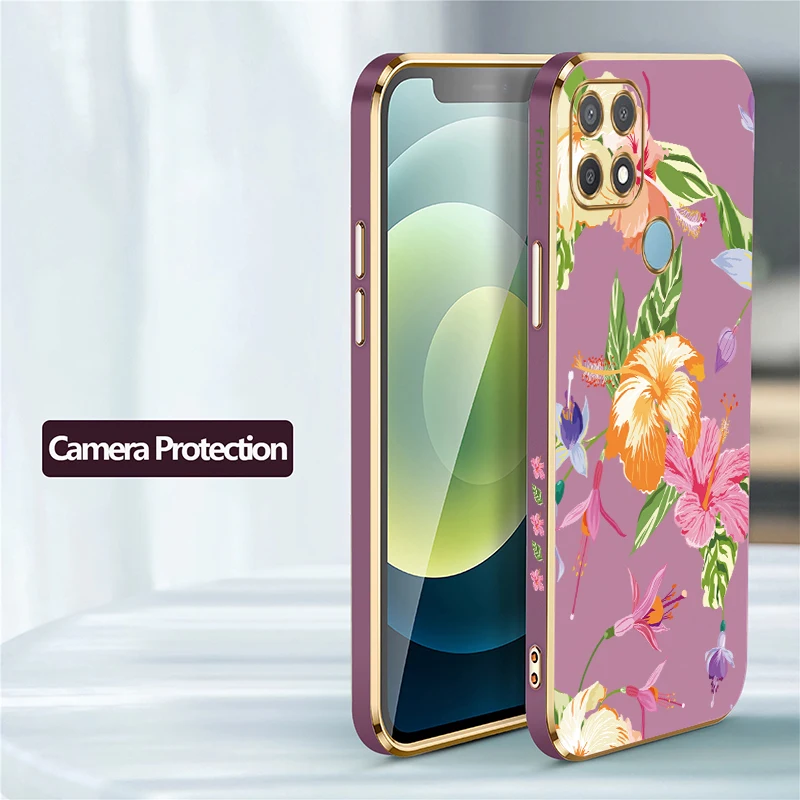 حافظة هاتف واقية للعدسة لهاتف انفينيكس سمارت 10 8 7 6 HD 5 Pro غطاء من السيليكون الناعم المقاوم للصدمات على شكل زهرة